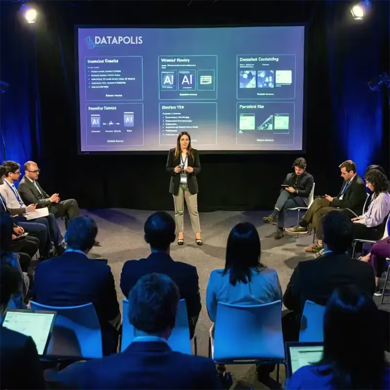 Collaborative AI workspace at Datapolis office